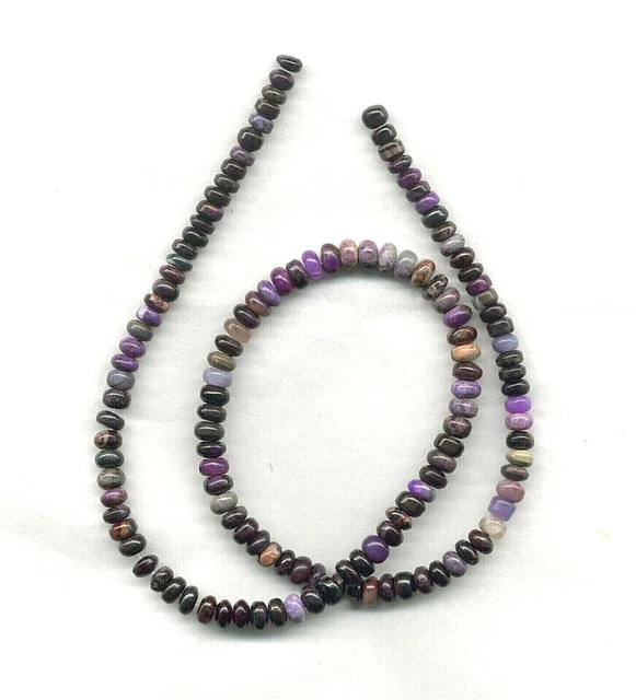 SUGILITE BUSTAMITE RICHTERITE 5-6MM RONDELLE BEADS - 18" Strand - 686D SUGILITE BUSTAMITE RICHTERITE 5-6MM RONDELLE BEADS - 18" Strand - 686D