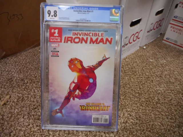 Invincible Iron Man 1 cgc 9.8 Marvel 2017 1st Riri Williams Ironheart solo serie