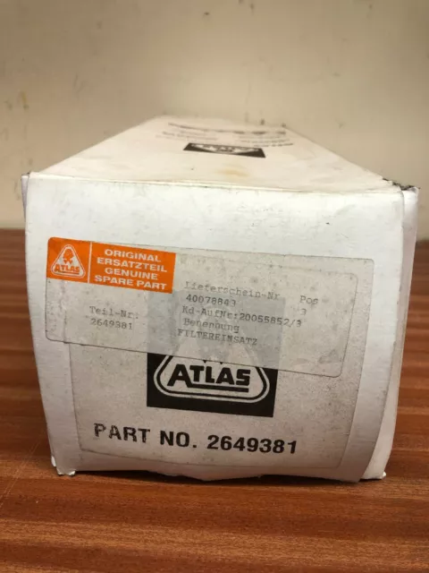 NUOVA gru cartuccia in linea olio idraulico Atlas Weyhausen 2649381 elemento filtrante