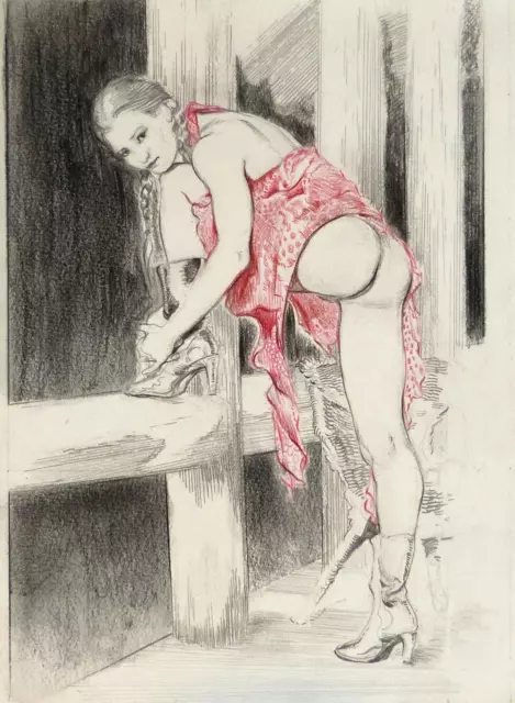 weiblicher Akt ,Original drawing ,Zeichnung ,nude woman ,pin up, naked girl #014