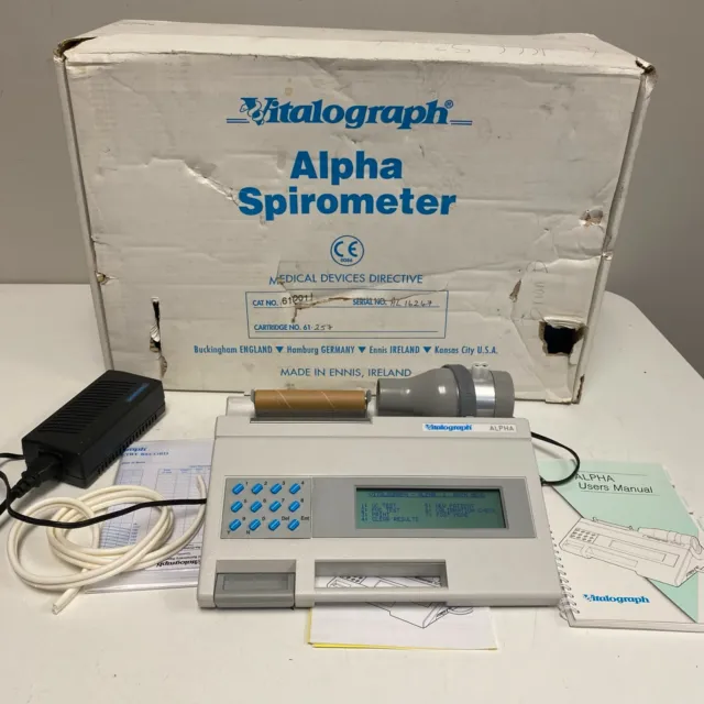 Vitalograph Alpha Spirometer CAT# 61001 EUC Tested