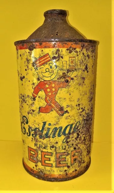 Off grade Esslinger's Beer  Quart Cone Top PA Beer Can.