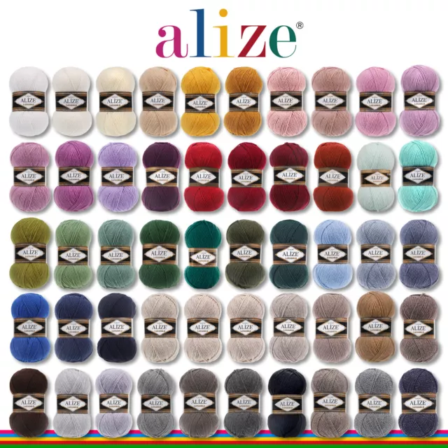 Alize 100 g Lanagold Wolle Garngemisch 49% Wolle + 51% Acryl  50 Farben