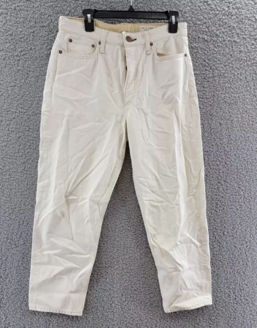 Rag & Bone Alissa High Rise Cropped Barrel Leg Jeans Womens 29 Ecru Zip Fly