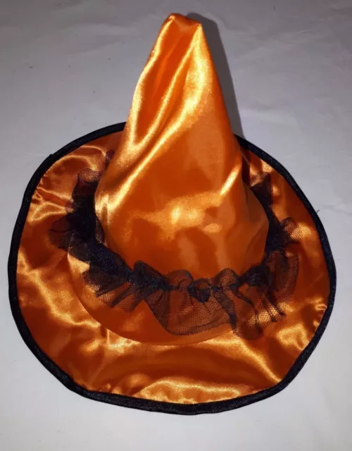 Hexenhut für Kinder orange mit Tüll Hexe Hut Halloween Kostüm 129203813