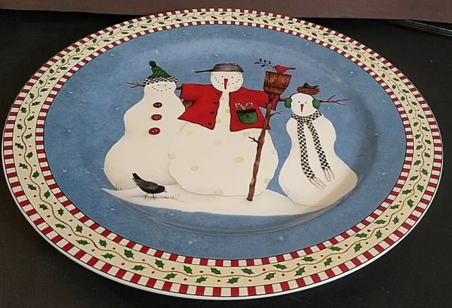 Debbie Mumm Snowman Round Serving platter (chop plate) by Sakura