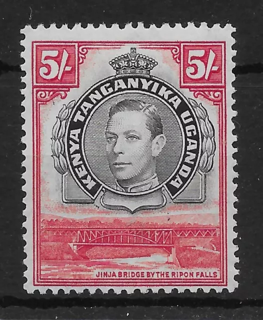 KENYA, UGANDA & TANGANYIKA SG148b 1944 5/= BLACK & CARMINE MTD MINT