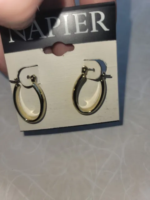 NAPIER GOLD TONE 1” Filigree Hoop Earrings-NWT $8.00 - PicClick