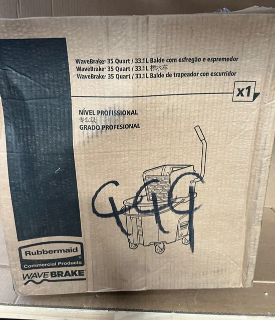 Rubbermaid Side-Press Mop Bucket and Wringer Combo on Wheels Yellow FG758088YEL