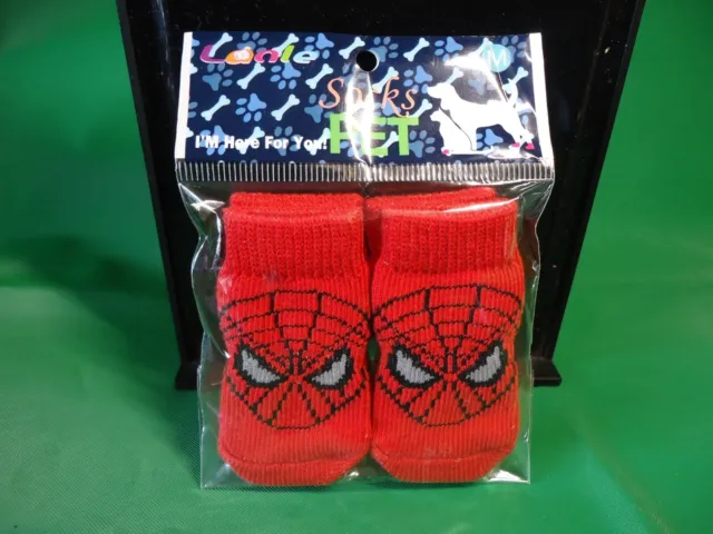 Non-slip Pet Socks Christmas and Halloween Small Dog Socks (Spiderman, M)