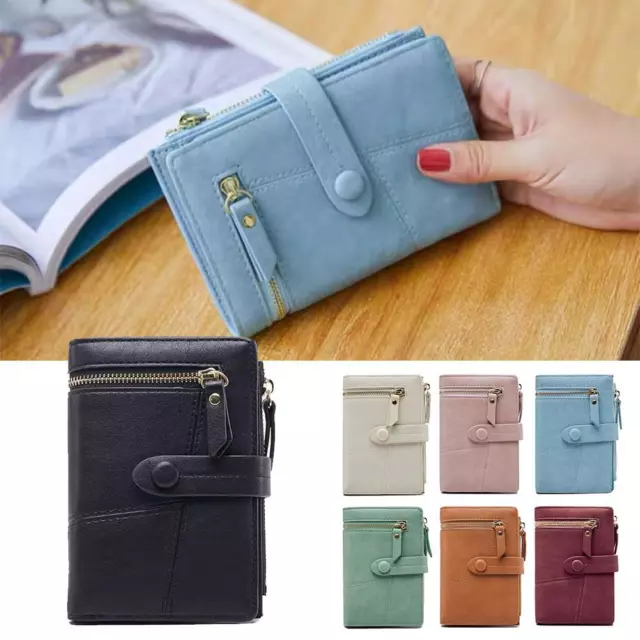 Women Girls Short Small Wallet Leather Folding Coin Card Holder Money Purse✨j