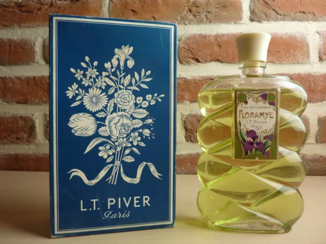 Ancien Tres Grand Flacon Parfum Eau De Cologne Scelle Floramye De L.t. Piver