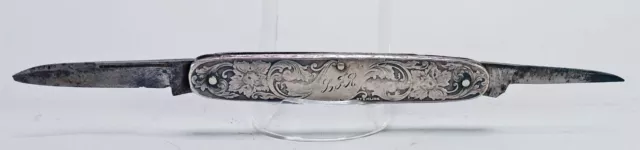 Antique German Sterling Silver Embossed Pen Pocket Knife, Circa 1906