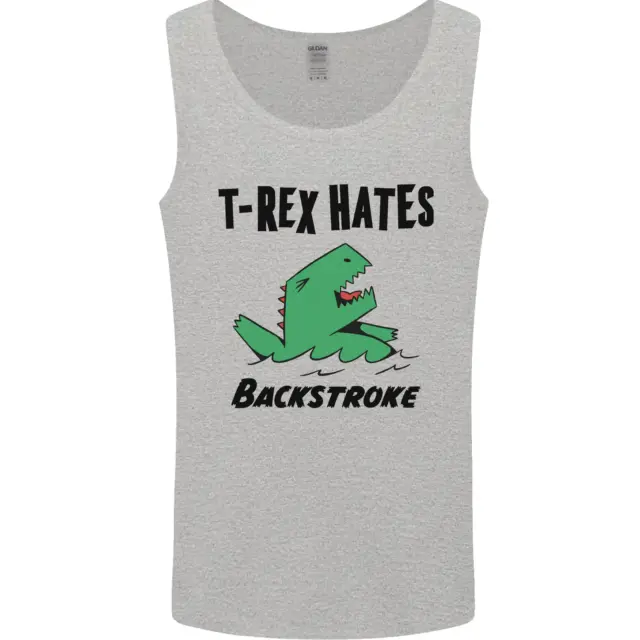 T-Rex Hates Backstroke Funny Swimming Swim Mens Vest Tank Top