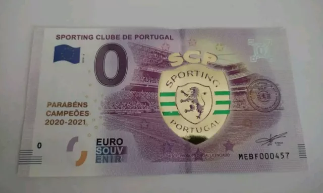 #Billet touristique 0 Euro Souvenir Sporting Club De Portugal  2018 Gold (201)Or