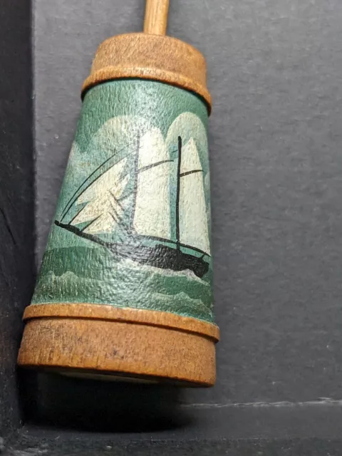 3 inch Wood Hand painted Butter Churn, Signed by artist