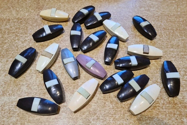 Lot De 7 Anciens Interrupteurs Olive / Zeppelin – Pour Restauration Lampe Vintage