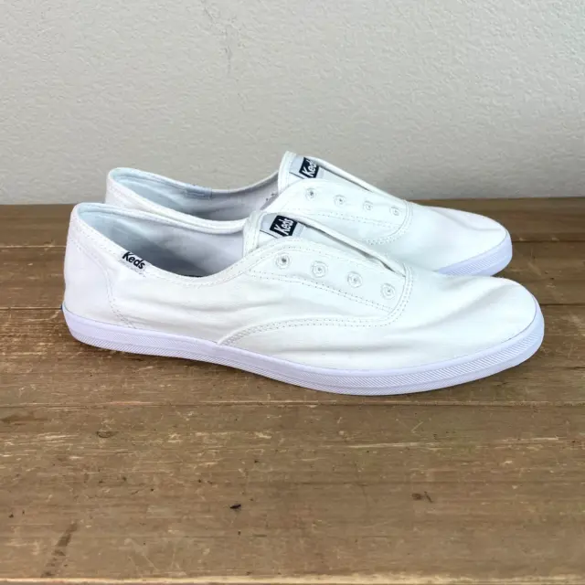 Keds Chillax Slip On Sneakers Shoes Womens 9 White Canvas Brand New