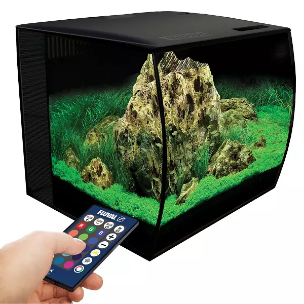 Fluval FLEX LED Nano BLACK Aquarium - Remote & Integral Filter - Optional Heater