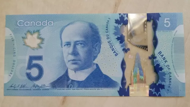 CANADA $5 Dollars 2013 2015 P106c Wilkins/Poloz UNC Polymer Banknote