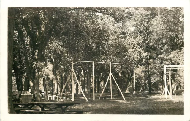 Niobrara NE~Teeter-Totter in Park~Wouldn' Mind a Picnic in This Park~RPPC 1941