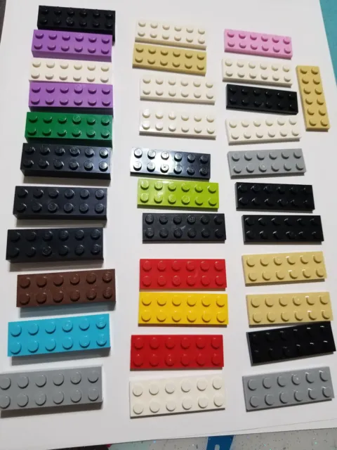 Lego 34 Replacement Pieces Parts 2x6 Studs Bricks Assorted Colors