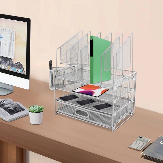 IOUGDSEC Briefablage 3-stöckig - Metall Organizer Für Büro & Zuhause