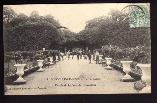 JOINVILLE LE PONT  val de marne CPA 94 le parangon enfants cour de récréation