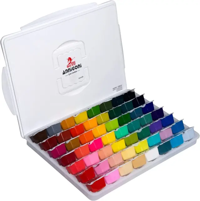 Gouache Paint Set, 56 Colors X 30Ml Unique Jelly Cup Design in a Carrying Case,