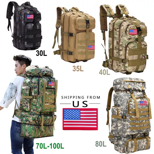 Military Tactical Travel Backpack Waterproof Outdoor Rucksack Camping Hiking Bag