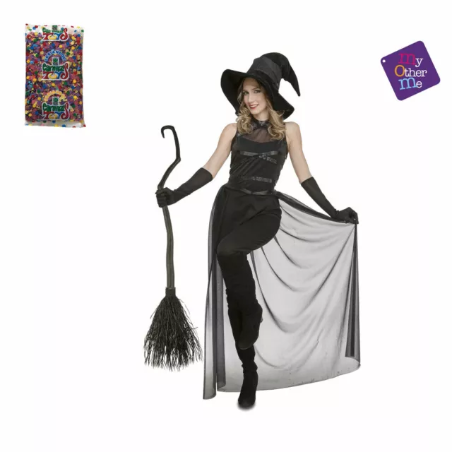 My Other Me Costume da Strega Nera Vestito con Cappello Carnevale Donna Adulto