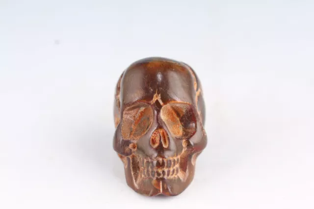 COOL Asian tibetan handmde skull netsuke pendant gift Bead