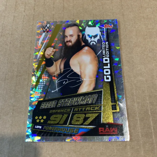 Topps WWE Slam Attax Universe Rare Braun Strowman Gold Limited Edition Card