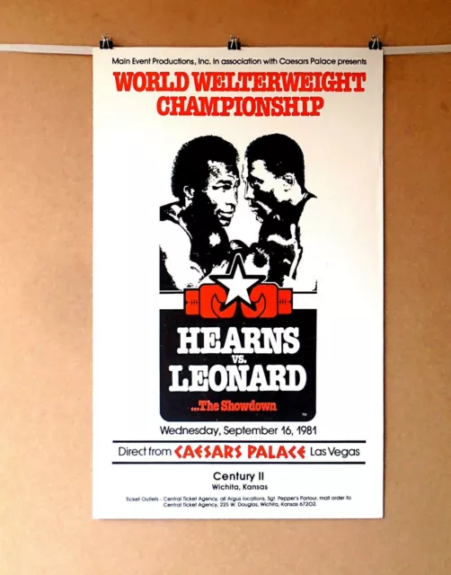 SUGAR RAY LEONARD vs. THOMAS HEARNS (1) : Original CCTV Boxing Fight Poster 10D