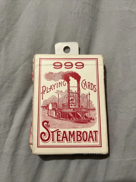 Vintage 999 STEAMBOAT Playing Cards Red Deck U.S. Playing Card Company