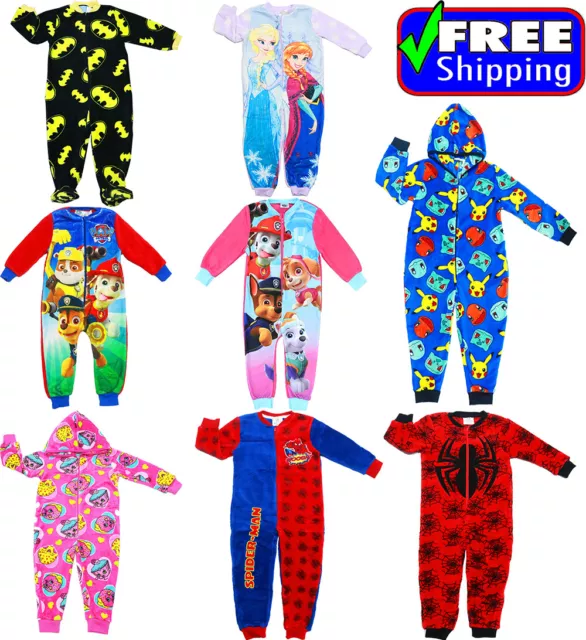 New Size 4-12 Kids Boys Pjs Winter Pyjama Jumpsuit Paw Frozen Sleepwear Bodysuit