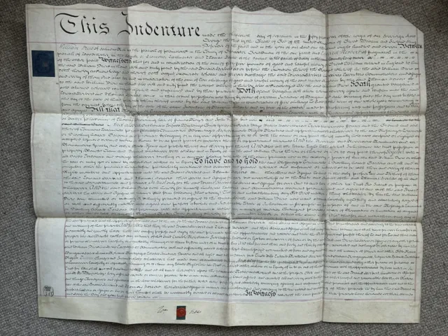 1811 Indentured Property Deed For Premises at the Bourne, Stroud, Gloucester
