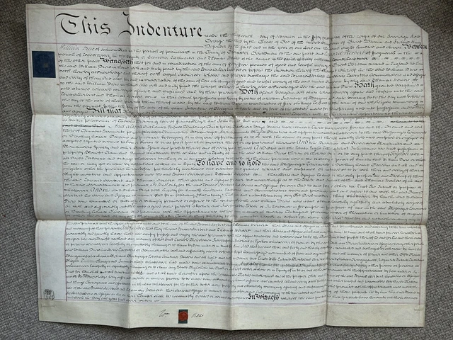 1811 Indentured Property Deed For Premises at the Bourne, Stroud, Gloucester
