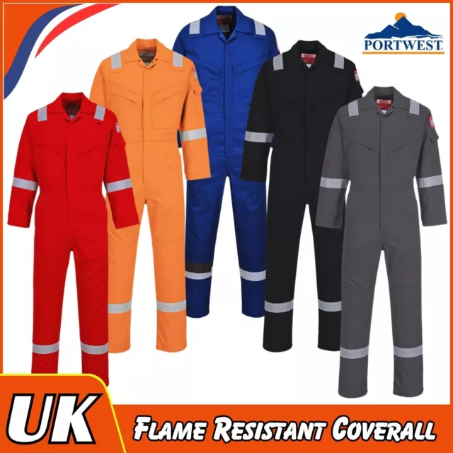 Portwest Flame Resistant Light Weight Anti-Static Coverall Overall Boiler Suit