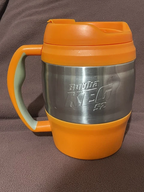 Bubba Keg 52 Ounce Orange & Stainless Travel Mug Handle Hot or Cold Insulated