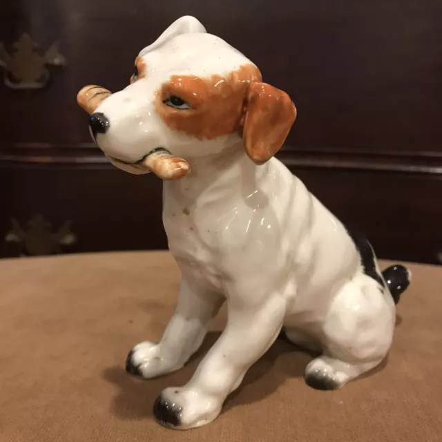 Vintage Jack Russell Terrier dog with a bone figurine Porcelain Made In Japan