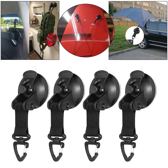 4 Stk Saugnapfhaken mit S-Haken Auto Markise Plane Boot Fester Haken Camping DE