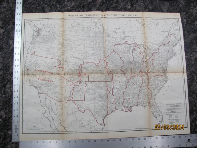 RARE 1924 UNITED States Railroad - Rare 1924 United States Railroad System Map Westbound.webp