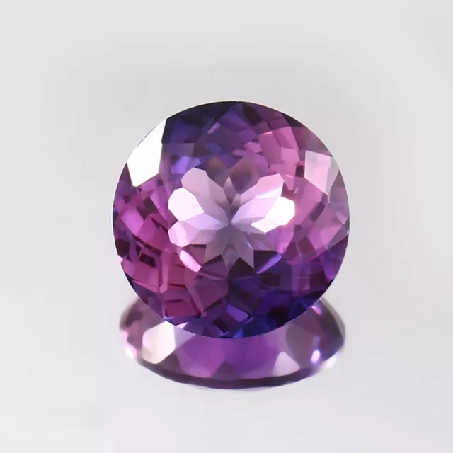 AAA Natural Bi-Color Ceylon Purple Sapphire Loose Round Cut Gemstone 11x11 MM 2