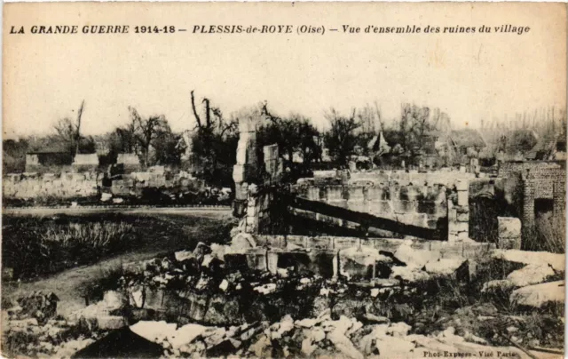 CPA MILITAIRE Plessis de Roye-Vue d'ensemble des ruines du village (316166)