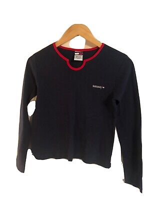 Tommy Hilfiger childrens medium, navy with red trim, long sleeve t-shirt