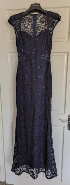 SIZE 8 NAVY Jessica wright Navy Sequin And Lace Dress Fully Lined With Intricate 4.00 PicClick UK