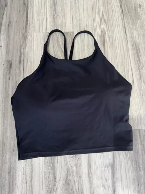 Old Navy Active Powersoft Crop Tank Top Black Built In Bra Women's Size Small L