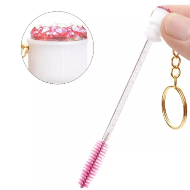 5Pcs Plastic Eyelash Brush Nylon Brush Keychain  Eyelash