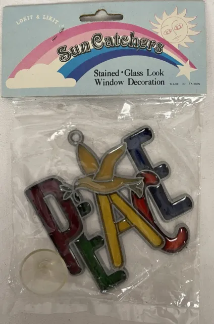 VTG Suncatchers Stained Glass Look Window Decoration PEACE Sealed